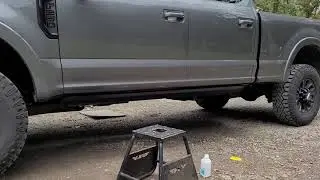 Ford F250 power running board chrome delete