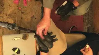Afternoon knapping with my son Nashotay. Pressure flaking lesson part 2