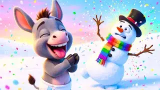 Snowman Snowman Hello Today ❄️ | Little Donkey Winter Song | The Donkey Tales