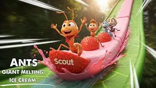 Tiny Ants vs GIANT Melting Ice Cream 🍦🔥 Survival Mission | Funny 3D Animation