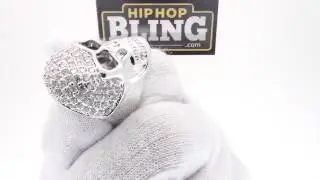 Skull Bling Bling Ring - Hand Set Stones - Detailed - HipHopBling.com