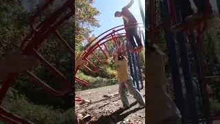 Playground Jungle Gym Breaks When Guy Stands On It