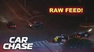 RAW FOOTAGE of Police Pursuit from News Helicopter Feed