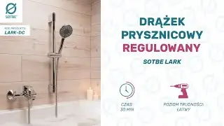 DRĄŻEK PRYSZNICOWY REGULOWANY z uchwytem na słuchawkę - do wanny i kabiny prysznicowej - SOTBE LARK