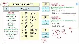 Nhớ hết Kanji N3 BÀI SỐ 9