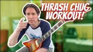 Easy Guitar Shredding Lesson - Thrash Chug Workout