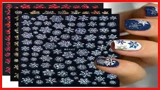 Snowflake Nail Art Stickers Decals Christmas Snowflake Bronzing Christmas Slider Nail Art 3D Decals