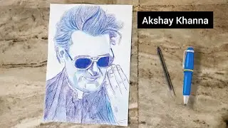 Dhirendra movie akshy Khanna drawing // pen se drawing // how to draw Akshay Khanna // speed 🚄 step 
