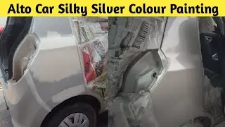 ALTO CAR PUTTY WORK AND PAINTING PROSESS | SILKY SILVER COLOUR | MALAYALAM