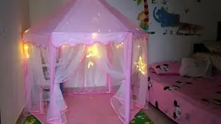 How To Assemble Princess Castle Play Tent || Kids Play House With Star Light || Pink Tent