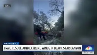 Watch: Crews rescue hiker amid extreme winds in Black Star Canyon