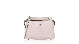 Fendi Quilted Lambskin DotCom Click Small Satchel Pink