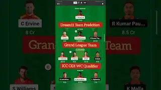 ZIM vs NEP Dream11 Team Prediction. ICC ODI World Cup Qualifier. #dream11team