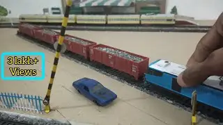 Ballast load in Railking's BOXN wagon hauling by wag 12 indian toy train