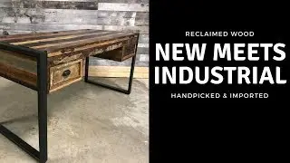 Reclaimed wood Industrial computer laptop desk