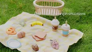ROBUD Kids Wooden Picnic Play Food Set WG422