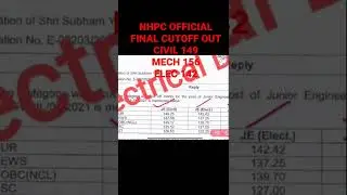 NHPC CUTOFF FINAL OFFICIAL RTI REPLY NHPC CIVIL NHPC MECHANICAL NHPC ELECTRICAL ENGINEERING