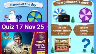 Daily Amazon Quiz Time/KBC Quiz/Spin and Win/Download Pi Use Referal sunilksaini 17 Nov 25