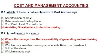 PPSC & FPSC Test Preparation // Cost and Management Accounting MCQs Lec  # 1