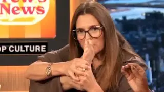 Drew Barrymore smells her feet live on-air