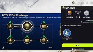 FC Barcelona vs. Leicester City. Toty Icon Challenge. FC Mobile 