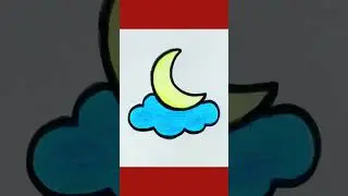 Moon & cloud drawing #shorts #art #drawing #easydrawing