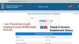 How to check E-invoice enable or not enable 2024 | Status of E-invoice Enablement of taxpayer