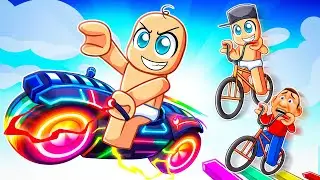 HACKER SPEEDRUNNER vs HUNTERS in Roblox BIKE OBBY...