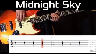 Midnight Sky (Miley Cyrus) - Bass Cover WITH TABS