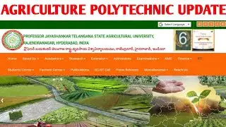 Agriculture Polytechnic Counseling Notification 2020 Update || PJTSAU COUNSELLING UPDATE 2020