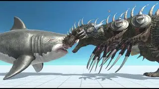 Baby Shark Megalodon vs Alien T-Rex 1000 - Animal Revolt Battle Simulator
