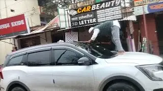 Mahindra XUV 700 || garware 50% front glass black film installation 😎😎