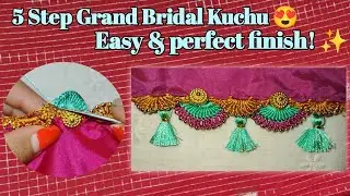 Grand bridal krosha kuchu ಹಾಕೋದು ಹೇಗೆ 🤔 | #bridalsareekuchu #grandbridalkuchudesign