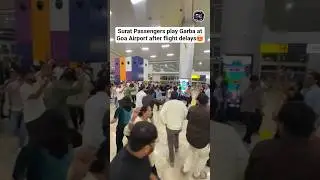 A video goes viral of passengers playing garba at Airport #viral #navratri #airport #news #flight