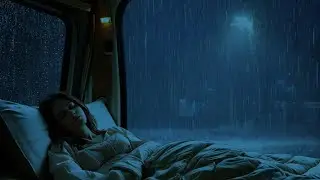 Fall into Sleep Instantly with Heavy Rain & Awful Thunderstorm Sounds on a Cozy Car in Stormy Night