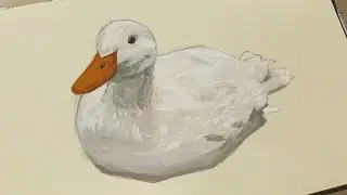 Cute Gouache Duck Speedpaint! (Real-time)