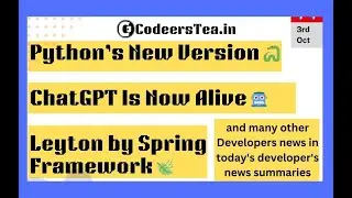 Python New Version and Other Developer News Summaries, 3rd Oct