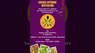 Opening Ceremony Invitation Video - Restaurant Opening e invite - lovelyweddingmall.com