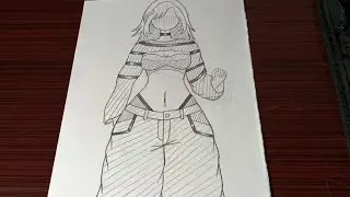 How to draw anime girl full body step by step | how to draw a girl | how to draw a body | tutorial 