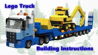 LEGO Truck with lowboy trailer.Building Instructions.