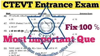 100 ℅ Fix Questions. Most Important Questions CTEVT Entrance Practice