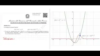Problema 1 punto 1 Esame di Stato 2019: funzioni parametriche