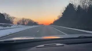 Sunset and snow on Bluegrass Parkway  1/15/25