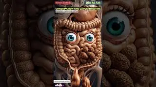 Constipation and Constipated Stool through the Large Intestine Animation | Bio AI Art | 25