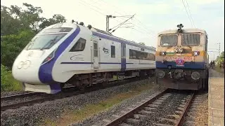 Glorious KONKAN RAILWAYS | Vande Bharat & Tejas Exp SINGLE LINE Crossing Mandovi Express