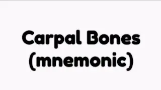 Carpal (wrist) bone mnemonics