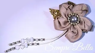 Flor fita gorgur&atilde;o 22mm n5 no bico de pato #diycrafts #diy #passoapasso #fa&ccedil;avoc&ecirc;mesmo #tutorial