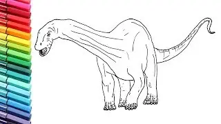 How to Draw Jurassic World Diplodocus - Dinosaur Color Pages for Childrens