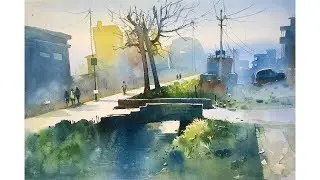 Watercolor Landscape Painting | Small Bridge Painting | Prashant Sarkar.