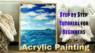 Acrylic Painting Tutorial for Beginners in malayalam |Ocean|Sea| painting |Me4Artz | Easy Ocean